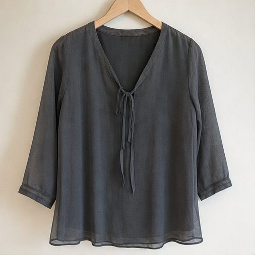 Charcoal V Neck Top